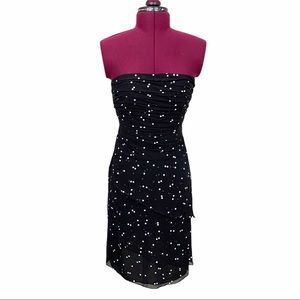 Kay Unger Dress Strapless Black Polka Dot 2